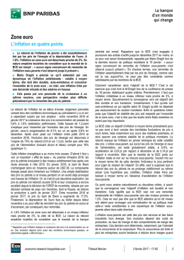 Zone euro : l`inflation en quatre points