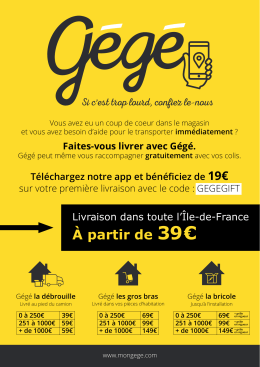 &Agrave; partir de 39