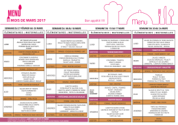 Menus du mois de mars - Neuilly-sur