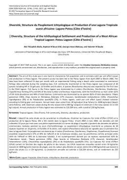 Diversité, Structure du Peuplement Ichtyologique et
