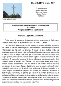 Feuille paroissiale - Dioc&egrave;ses de Savoie