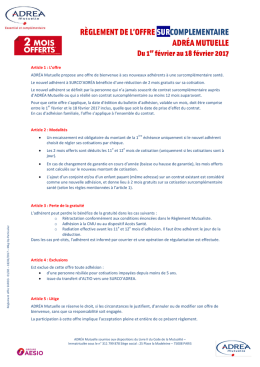 Voir règlement de l`offre
