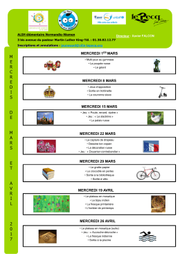 Programme mercredis – Normandie-Niemen – mars-avril