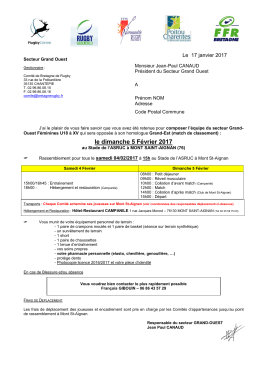 Convocation - Comit&eacute; de Normandie de rugby