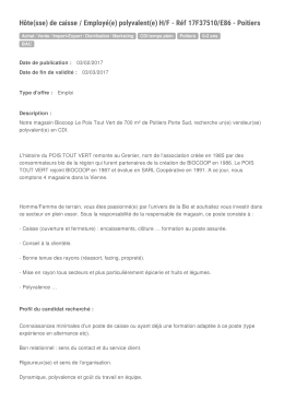 Offre Emploi - Stage - Departement de la Vienne | Emploi 86