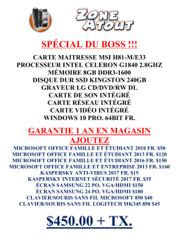 Sp&eacute;cial Du Boss $450