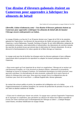 Une dizaine d`éleveurs gabonais étaient au Cameroun pour