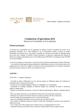 Conducteur d`opérations (h/f) - Saint-Denis-en-Val