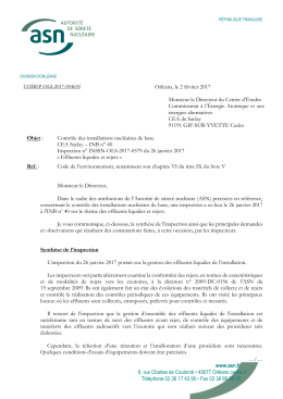 &hellip;/&hellip; www.asn.fr 6, rue Charles de Coulomb &bull; 45077 Orl&eacute;ans cedex