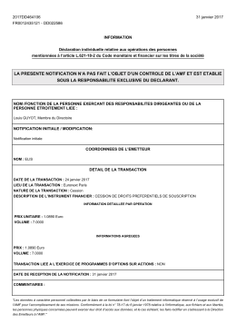 la presente notification n`a pas fait l`objet d`un controle de l`amf et est