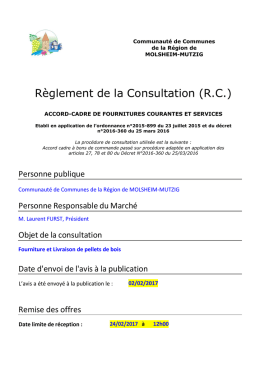 Règlement de la Consultation