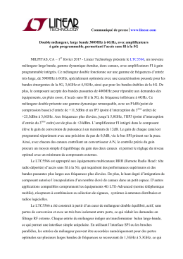 Communiqué de presse www.linear.com Double mélangeur, large