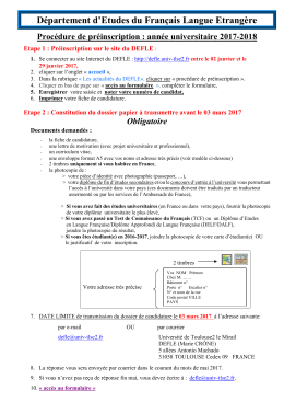 D&eacute;partement d`Etudes du Fran&ccedil;ais Langue Etrang&egrave;re