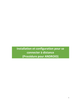 Connexion à distance (ANDROID) V5