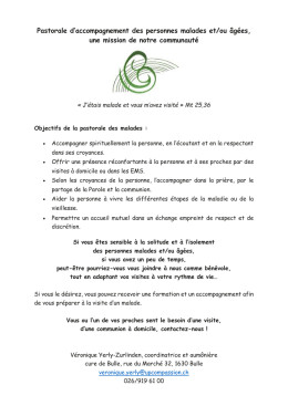 Pastorale d`accompagnement des personnes malades et/ou âgées