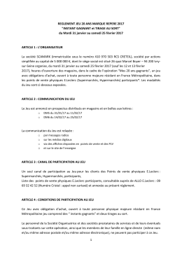 Consultez le r&egrave;glement en Magasin
