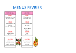 menus fevrier - La Ruraloise