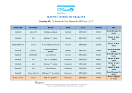 PLANNING SPORTIF DU WEEK-END Semaine 05