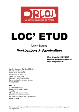 LOC ETUD - Ville de N&icirc;mes