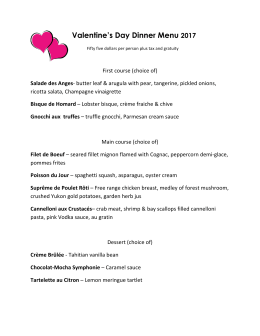 Valentine menu 2017