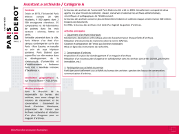 Assistant.e archiviste / Catégorie A