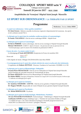 sport med 2017 - H&ocirc;pital Saint Joseph