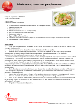 Salade avocat, crevette et pamplemousse