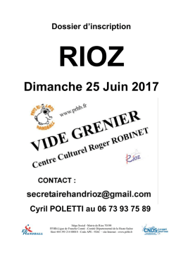 Dossier d`inscription - Pays Riolais HandBall