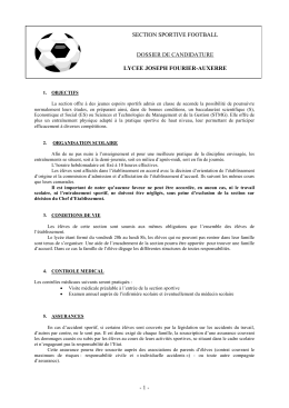 1 - section sportive football dossier de candidature lycee joseph