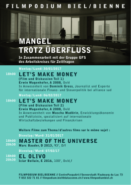 Flyer mit n&auml;heren Angaben zu den Filmen