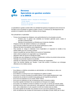 Sp&eacute;cialiste en gestion scolaire, direction des services aux