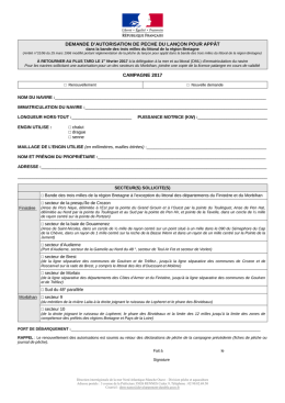 DEMANDE D`AUTORISATION DE PECHE DU LAN&Ccedil;ON POUR