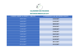 Le calendrier de la Commission de réforme