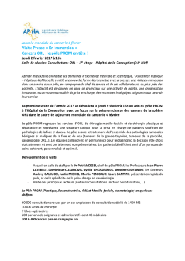 Visite Presse &laquo; En Immersion &raquo; Cancers ORL : le p&ocirc;le - AP-HM