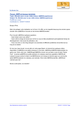 Forum: [WIP] et travaux termin&eacute;s - The Blender Clan