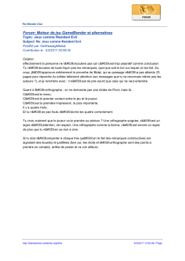 Forum: Moteur de jeu GameBlender et alternatives