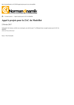 Appel à projets pour la ZAC du Madrillet