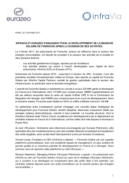 1 infravia et eurazeo s`engagent pour le developpement