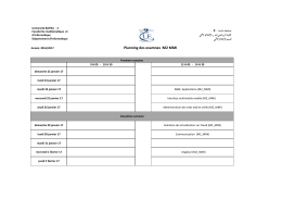Planning des examnes :M2 MMI