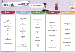 Du 20 au 24 Mars 2017