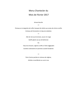 T&eacute;l&eacute;charger le menu Chantecler