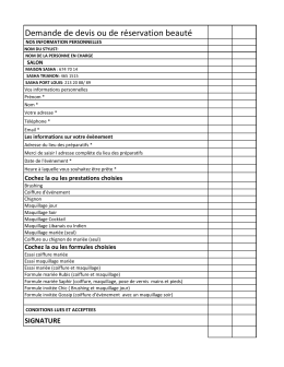 Demande de devis ou de r&eacute;servation beaut&eacute;