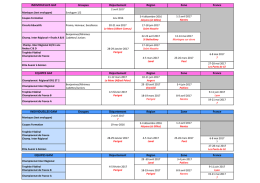 Calendrier Competitions 2016 2017 1