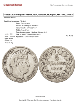 France,Louis-Philippe,5 Francs,1834,Toulouse,TB,Argent,KM:749.9