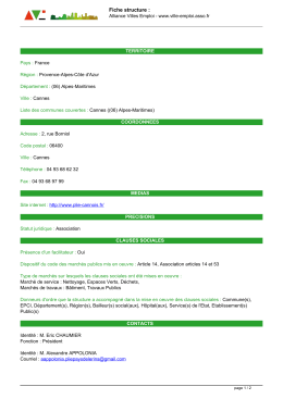 Fiche structure - Alliance Villes Emploi