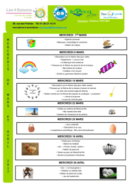 Programme mercredis – Les 4 Saisons – mars-avril – 2017