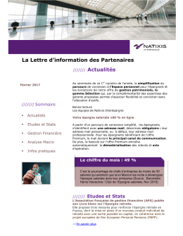 La Lettre d`information des Partenaires