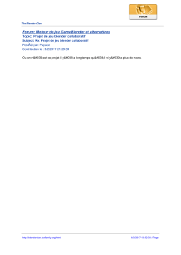 Forum: Moteur de jeu GameBlender et alternatives
