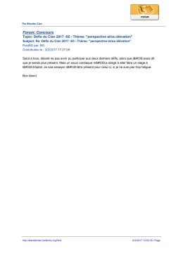 Forum: Concours - The Blender Clan