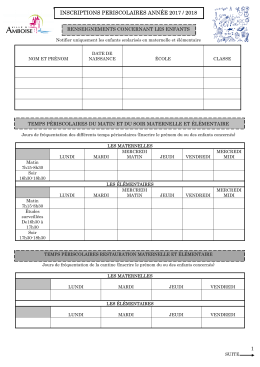 INSCRIPTIONS PERISCOLAIRES globaleANNÉE